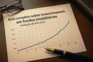 Evolução do IFIX em 2025 – Guia completo sobre investimentos em fundos imobiliários Gráfico do IFIX em alta em 2025, destacando crescimento dos fundos imobiliários.