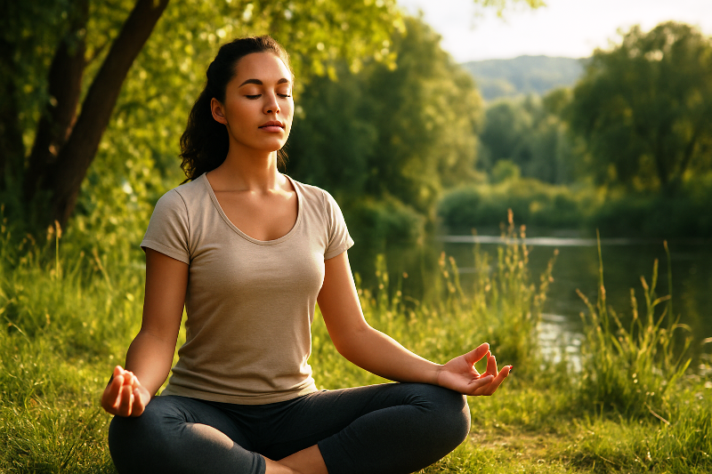 Meditação e equilíbrio para a saúde mental. Saúde mental em foco com meditação e equilíbrio emocional.