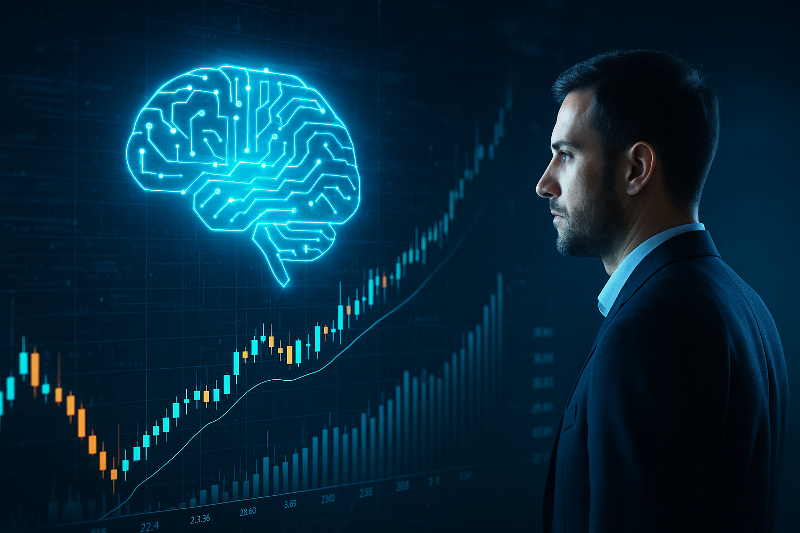 Inteligência Artificial revolucionando a análise de ativos no mercado financeiro.