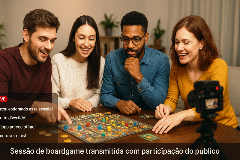 Gameplay de jogos de mesa ao vivo. Comentários ao vivo em gameplay de jogos de mesa