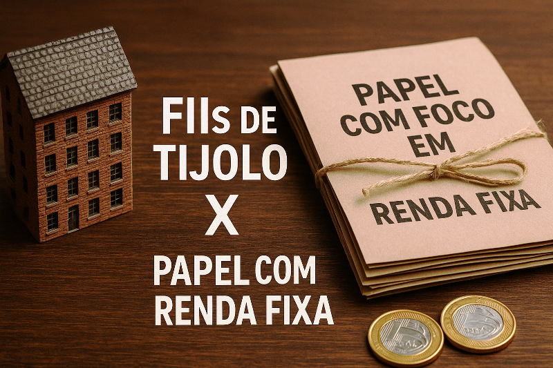 Comparativo FIIs de Tijolo e Papel com foco em renda fixa. FIIs de Tijolo x Papel com foco em renda fixa.