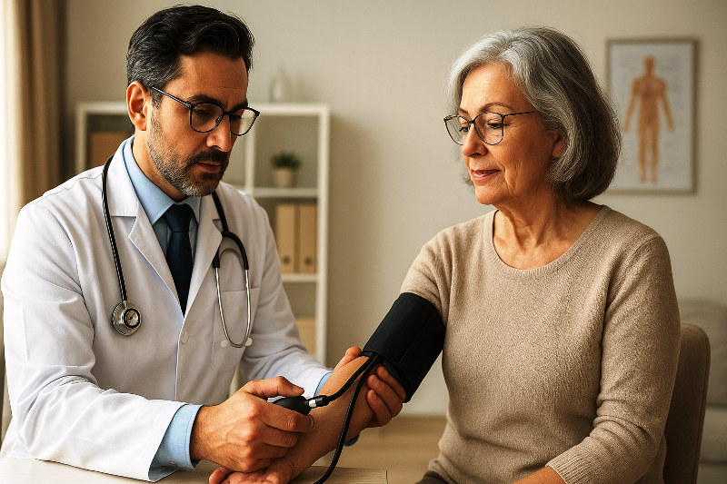 Consulta médica para prevenção e acompanhamento da saúde. Prevenção e controle de doenças crônicas com acompanhamento médico.