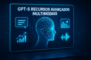 GPT-5 com recursos avançados e capacidades multimodais Representação futurista de inteligência artificial multimodal GPT-5 com recursos avançados.
