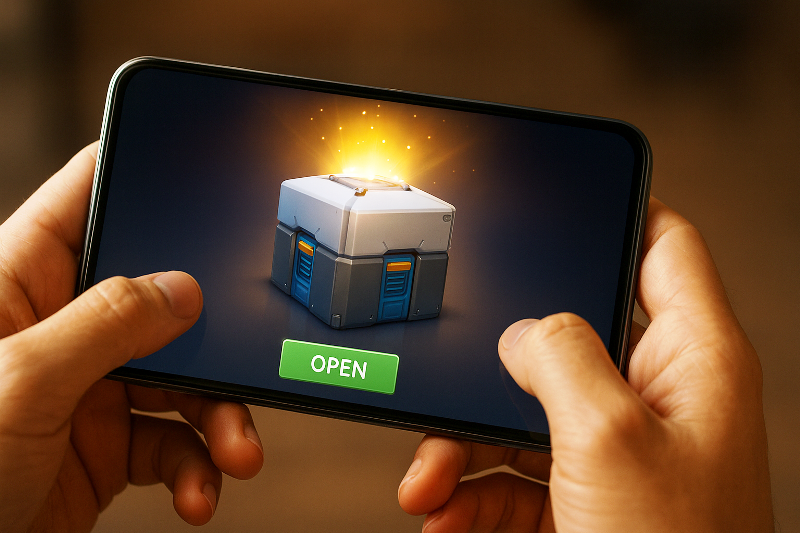 Monetização nos games com loot boxes em dispositivo móvel